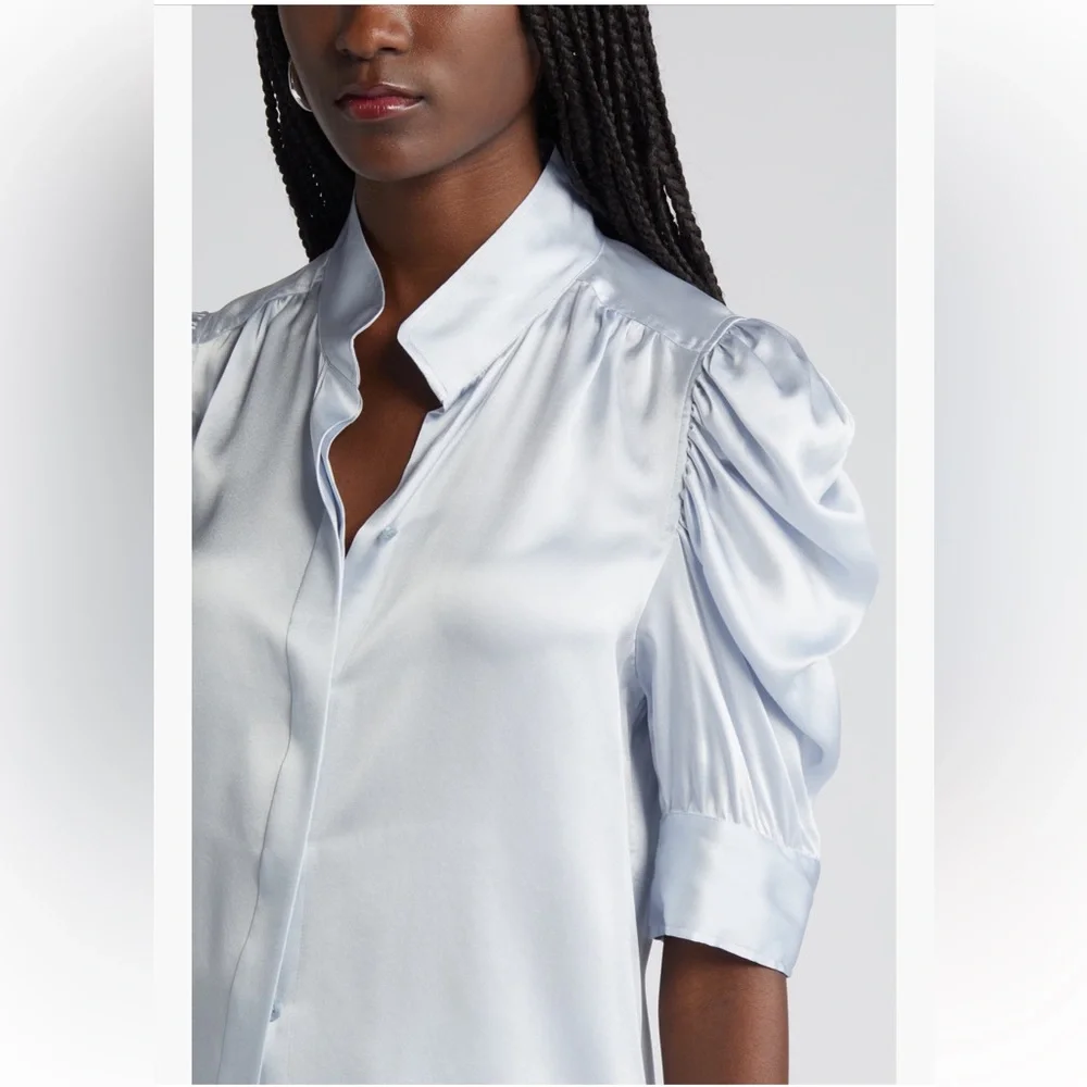NWT Frame Button Up Silk Top - Picture 5 of 8